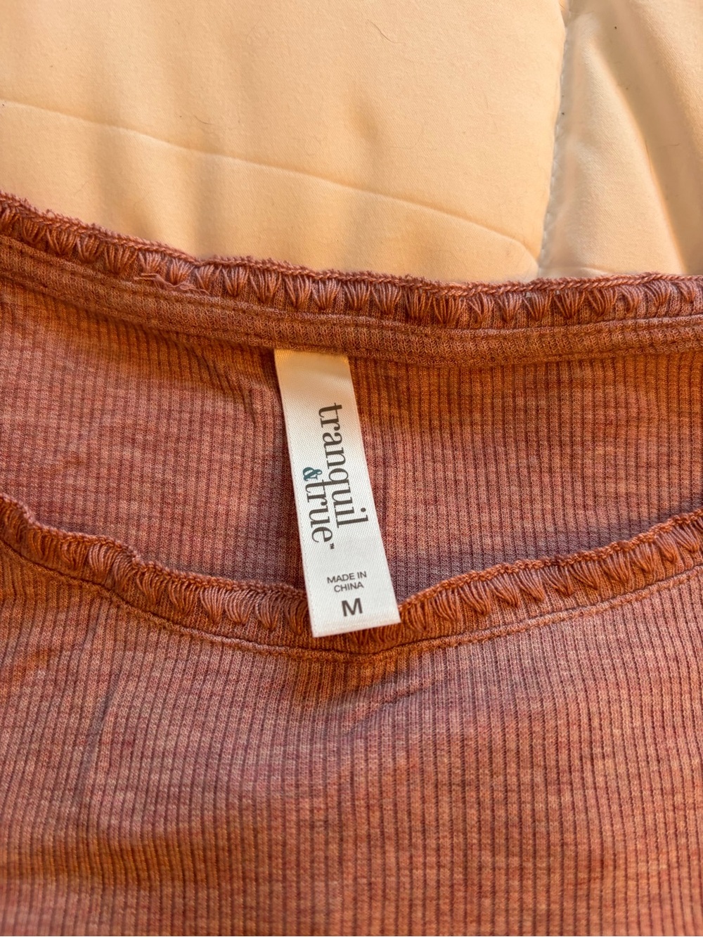 Women's Ribbed Short-Sleeve Pajama Set in Dusty Rose - Picture 5 of 5